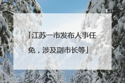 江苏一市发布人事任免，涉及副市长等