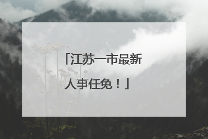 江苏一市最新人事任免！