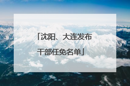 沈阳、大连发布干部任免名单