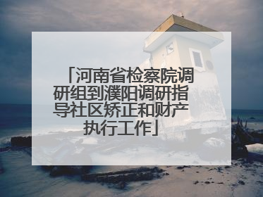 河南省检察院调研组到濮阳调研指导社区矫正和财产执行工作