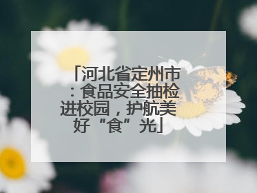 河北省定州市：食品安全抽检进校园，护航美好“食”光