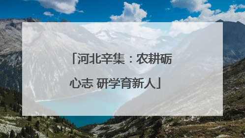 河北辛集：农耕砺心志 研学育新人