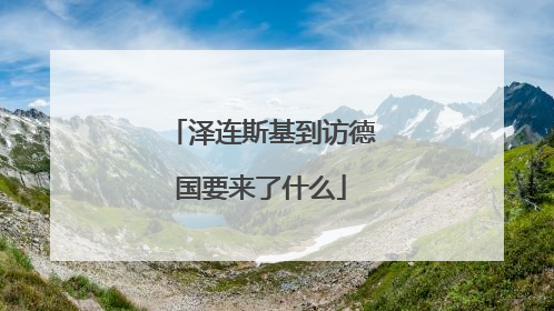 泽连斯基到访德国要来了什么