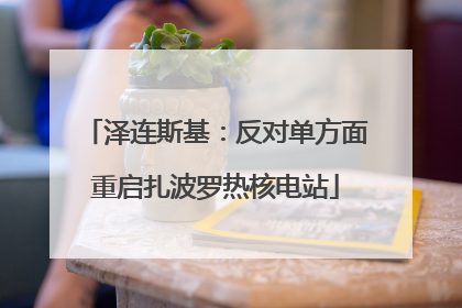 泽连斯基：反对单方面重启扎波罗热核电站