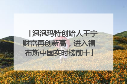 泡泡玛特创始人王宁财富再创新高，进入福布斯中国实时榜前十