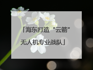 海东打造“云箭”无人机专业战队
