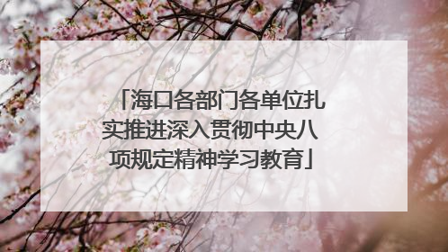 海口各部门各单位扎实推进深入贯彻中央八项规定精神学习教育