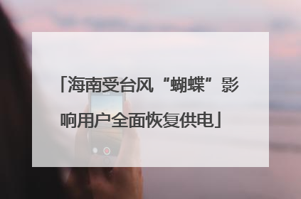 海南受台风“蝴蝶”影响用户全面恢复供电