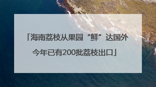 海南荔枝从果园“鲜”达国外 今年已有200批荔枝出口