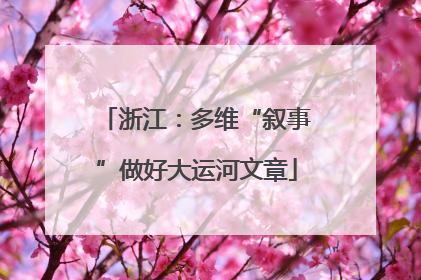 浙江：多维“叙事”做好大运河文章