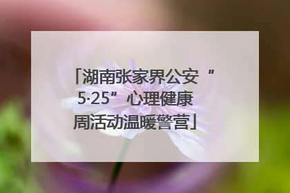 湖南张家界公安“5·25”心理健康周活动温暖警营