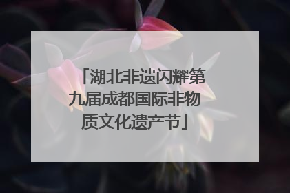 湖北非遗闪耀第九届成都国际非物质文化遗产节