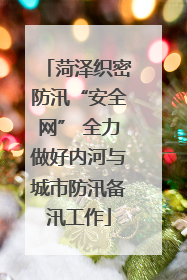 菏泽织密防汛“安全网” 全力做好内河与城市防汛备汛工作