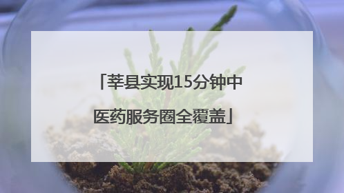 莘县实现15分钟中医药服务圈全覆盖