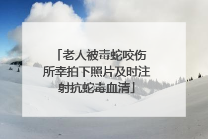 老人被毒蛇咬伤 所幸拍下照片及时注射抗蛇毒血清
