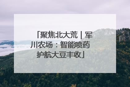 聚焦北大荒｜军川农场：智能喷药护航大豆丰收