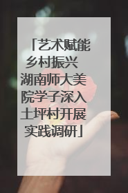 艺术赋能乡村振兴 湖南师大美院学子深入土坪村开展实践调研
