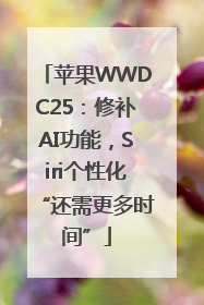 苹果WWDC25：修补AI功能，Siri个性化“还需更多时间”