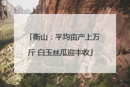 衡山：平均亩产上万斤 白玉丝瓜迎丰收