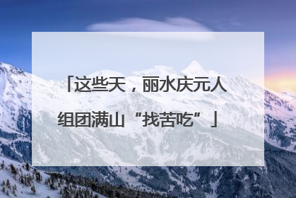 这些天，丽水庆元人组团满山“找苦吃”