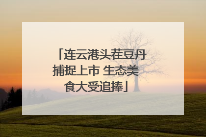 连云港头茬豆丹捕捉上市 生态美食大受追捧