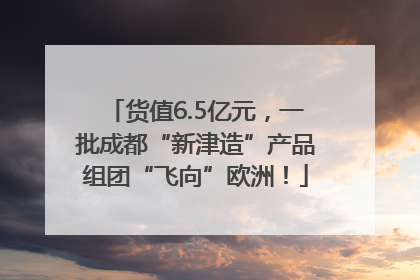 货值6.5亿元，一批成都“新津造”产品组团“飞向”欧洲！