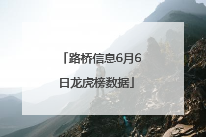 路桥信息6月6日龙虎榜数据