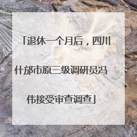 退休一个月后，四川什邡市原三级调研员冯伟接受审查调查