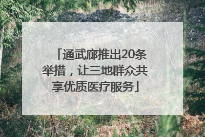 通武廊推出20条举措，让三地群众共享优质医疗服务