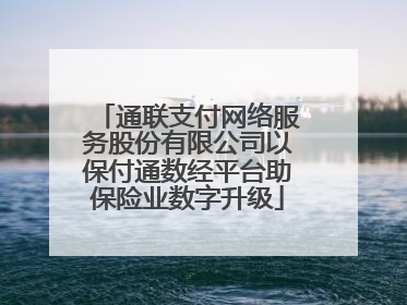 通联支付网络服务股份有限公司以保付通数经平台助保险业数字升级