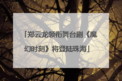 郑云龙领衔舞台剧《魔幻时刻》将登陆珠海