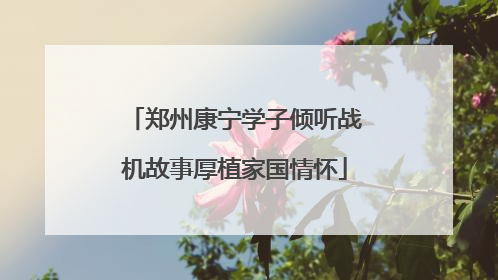 郑州康宁学子倾听战机故事厚植家国情怀