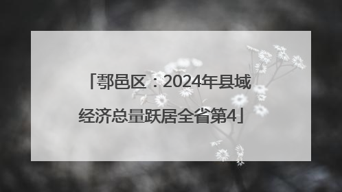 鄠邑区：2024年县域经济总量跃居全省第4
