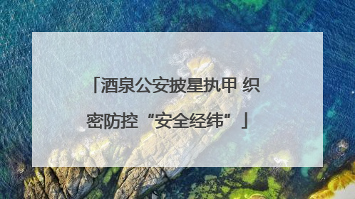 酒泉公安披星执甲 织密防控“安全经纬”
