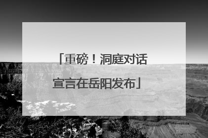 重磅！洞庭对话宣言在岳阳发布