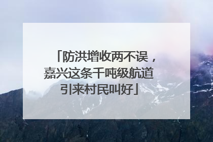 防洪增收两不误，嘉兴这条千吨级航道引来村民叫好