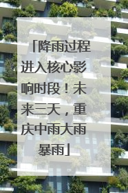 降雨过程进入核心影响时段！未来三天，重庆中雨大雨暴雨