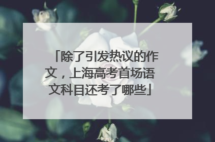 除了引发热议的作文，上海高考首场语文科目还考了哪些
