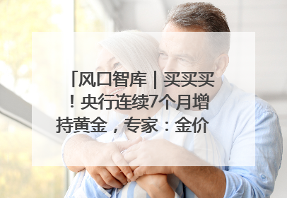 风口智库｜买买买！央行连续7个月增持黄金，专家：金价或仍易涨难跌