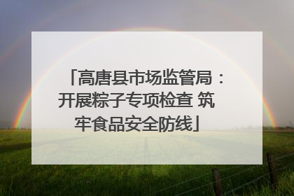 高唐县市场监管局：开展粽子专项检查 筑牢食品安全防线