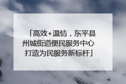 高效+温情，东平县州城街道便民服务中心打造为民服务新标杆