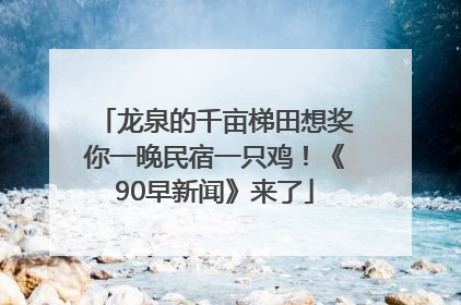 龙泉的千亩梯田想奖你一晚民宿一只鸡！《90早新闻》来了