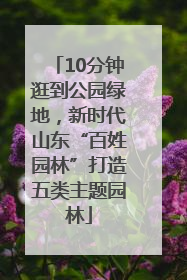 10分钟逛到公园绿地，新时代山东“百姓园林”打造五类主题园林