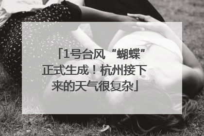 1号台风“蝴蝶”正式生成！杭州接下来的天气很复杂