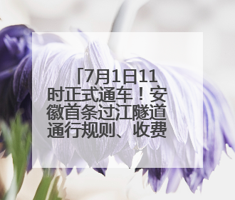 7月1日11时正式通车！安徽首条过江隧道通行规则、收费标准定了