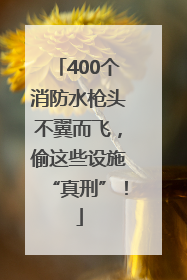 400个消防水枪头不翼而飞，偷这些设施“真刑”！
