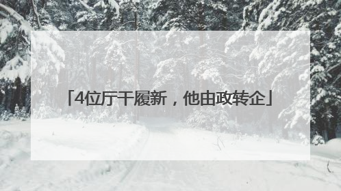 4位厅干履新，他由政转企