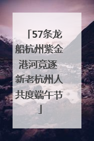 57条龙船杭州紫金港河竞逐 新老杭州人共度端午节
