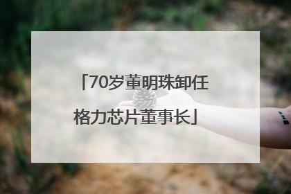 70岁董明珠卸任格力芯片董事长