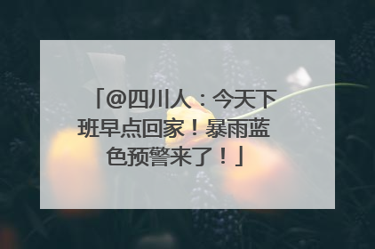 @四川人：今天下班早点回家！暴雨蓝色预警来了！